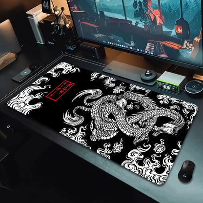 Japanese Dragon Large Gaming Mousepad Keyboard Gamer Mouse Pad on the Table Speed Desk Mat Anime Mouse Mats ，Dragon Pattern
