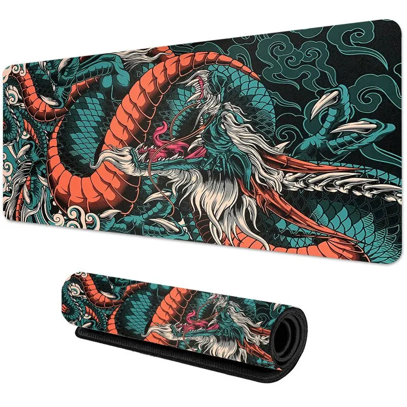 Japanese Dragon Large Gaming Mousepad Keyboard Gamer Mouse Pad on the Table Speed Desk Mat Anime Mouse Mats ，Dragon Pattern